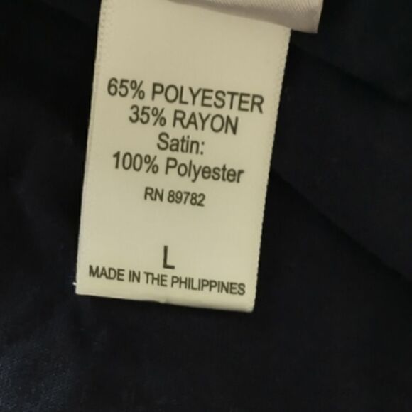 Natori Kimono L Navy Blue Cardigan Dolman Batwing Sleeve Satin Trim Sheer Flowy - Picture 11 of 16